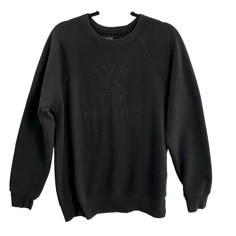 UGMONK Premium Men All in the Details Crew Neck Sweatshirt Sz L Black‎ 49-11